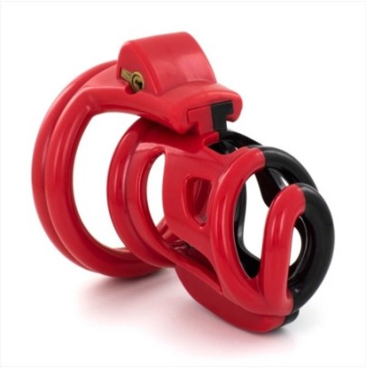 Cage de chasteté Cock Cuff 7.5 x 3 cm Rouge-Noir- Cages de Chasteté en stock sur Fun et plaisirs