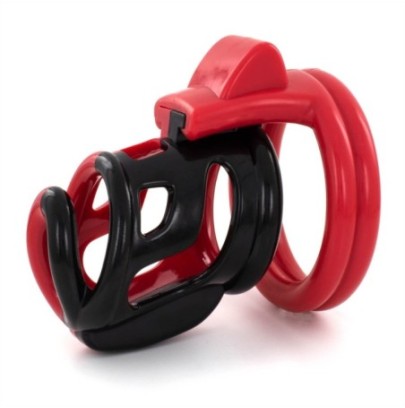 Cage de chasteté Cock Cuff 7.5 x 3 cm Rouge-Noir