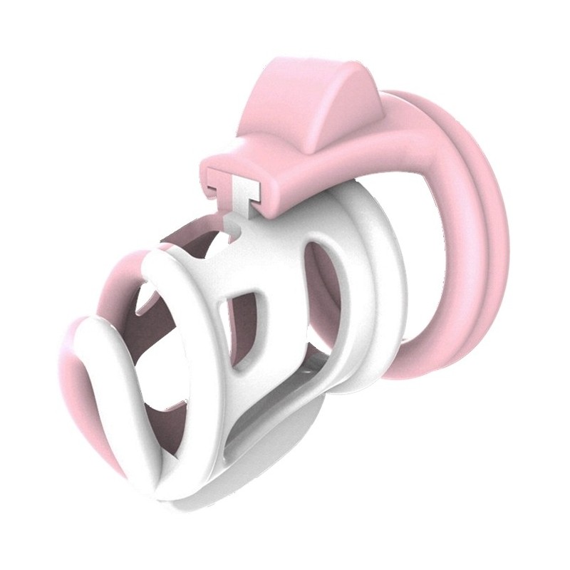 Cage de chasteté Cock Cuff 7.5 x 3 cm Rose-Blanc