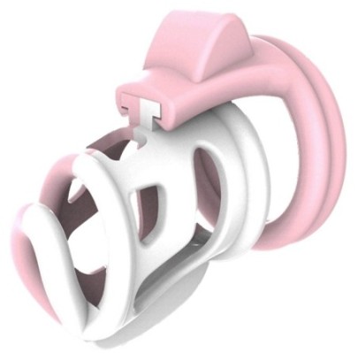 Cage de chasteté Cock Cuff 7.5 x 3 cm Rose-Blanc- Cages de Chasteté en stock sur Fun et plaisirs