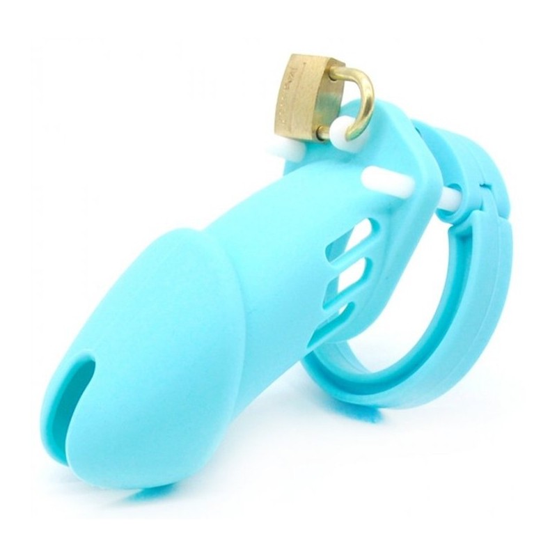 Cage de chasteté Silicone Bran 9 x 3cm Bleue