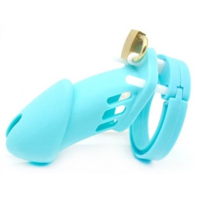 Cage de chasteté Silicone Bran 9 x 3cm Bleue