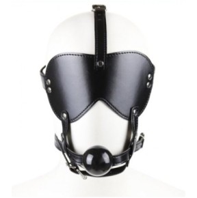 Masque avec Baillon Boule Gag Bling Noir- Baillons BDSM en stock sur Fun et plaisirs