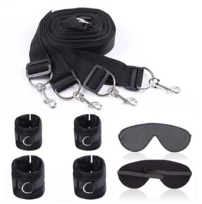 Kit pour le lit Bed Bindings Noir- Bondage & Attaches en stock sur Fun et plaisirs