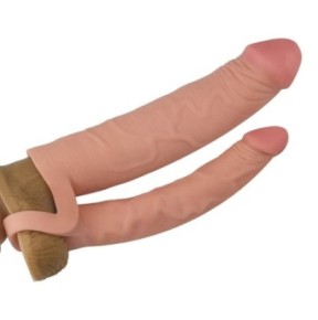 Gaine de pénis Double Penis 18 x 4 cm- Godes Doubles en stock sur Fun et plaisirs