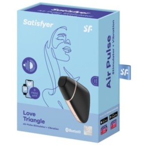 Stimulateur de clitoris connecté Love Triangle Satisfyer Noir