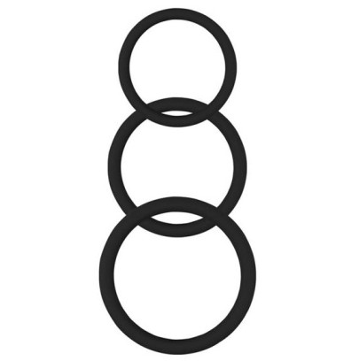 Lot de 3 cockrings Silicone Magnum Force Noir- Cockrings Flexibles en stock sur Fun et plaisirs