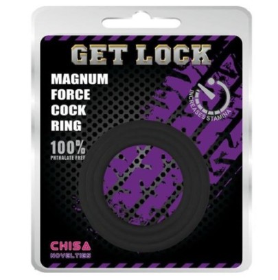 Lot de 3 cockrings Silicone Magnum Force Noir