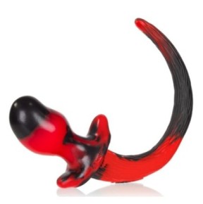 Plug Queue de chien Swirl 8.5 x 4.4 cm Rouge- Puppy Play