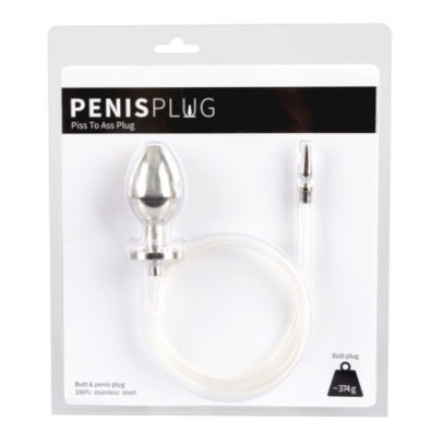 Plug Penis avec plug anal pour jeu Uro