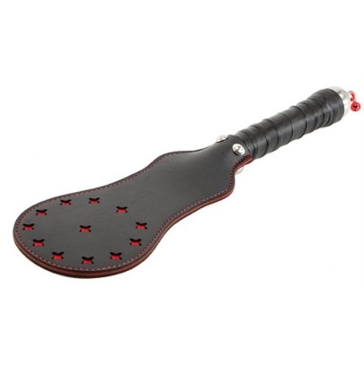 Paddle en simili Star noir-rouge 35cm- Fouets