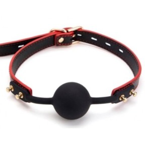 Baillon Boule Maestro Noir et Rouge- Baillons BDSM en stock sur Fun et plaisirs