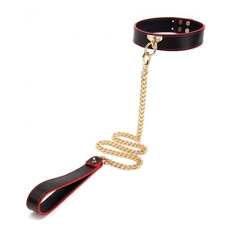 Collier Laisse Maestro Noir et Rouge