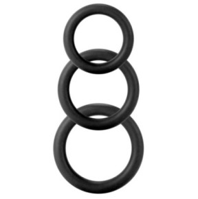 Lot de 3 cockrings Twiddle Noir- Cockrings Flexibles en stock sur Fun et plaisirs