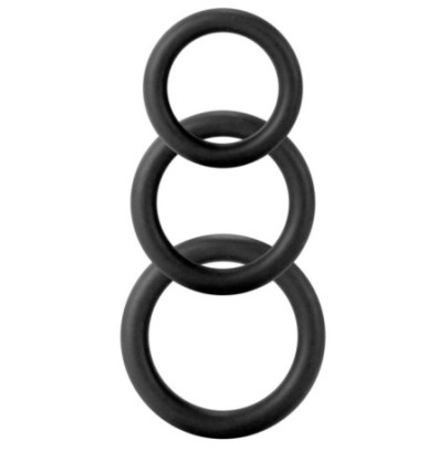 Lot de 3 cockrings Twiddle Noir- Cockrings Flexibles en stock sur Fun et plaisirs