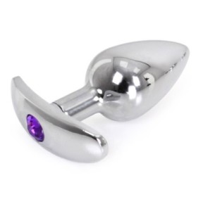 Plug Bijou anal avec base arrondie Curve 6 x 2.8 cm - Bijou Violet- Bijoux Anal en stock sur Fun et plaisirs