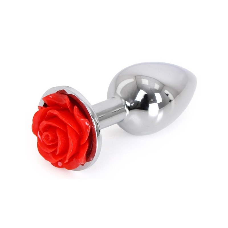 Plug Bijou anal Alu avec Rose 6 x 2.8 cm