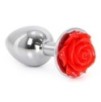 Plug Bijou anal Alu avec Rose 6 x 2.8 cm