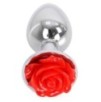 Plug Bijou anal Alu avec Rose 6 x 2.8 cm