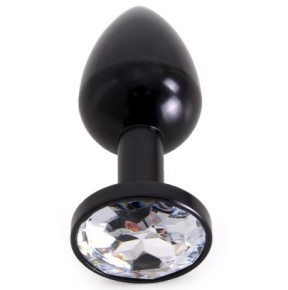 Plug Bijou Anal Alu Gem light 6 x 2.8 cm Noir