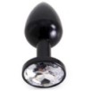 Plug Bijou Anal Alu Gem light 6 x 2.8 cm Noir