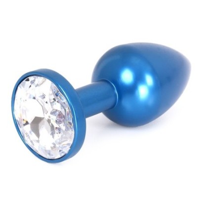 Plug bijou en Alu Gem Light 6 x 2.8 cm Bleu- Bijoux Anal en stock sur Fun et plaisirs