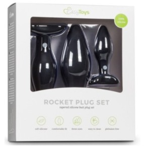 Kit de 3 plugs silicone Rocket Noirs