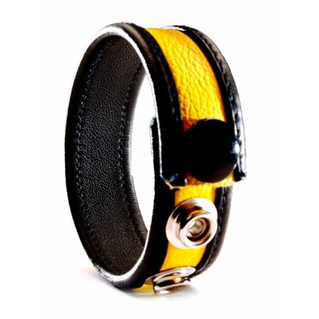 Cockring Cuir Jaune- Cockrings Cuirs en stock sur Fun et plaisirs