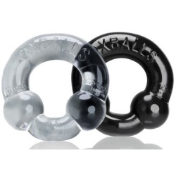 Oxballs ULTRABALLS 2 Pack Cockring Black-Clear- Cockrings Flexibles en stock sur Fun et plaisirs