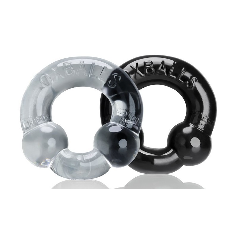 Oxballs ULTRABALLS 2 Pack Cockring Black-Clear