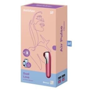 Stimulateur de clitoris + Vibromasseur Dual Love Rouge