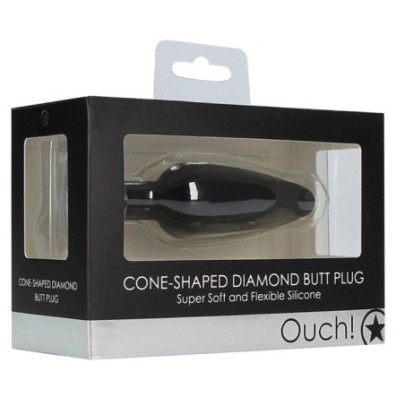 Plug Bijou Silicone Cone Diamond 9 x 3 cm