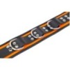 Collier en cuir 3 Anneaux D Orange-Noir