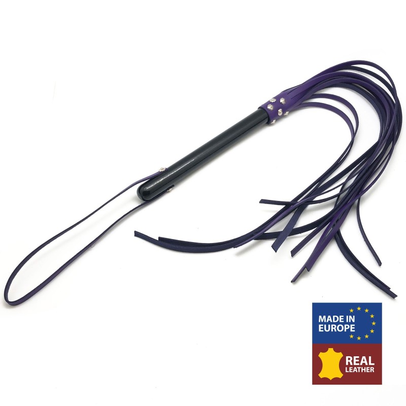 MARTINET BRINS EN CUIR VIOLET - 78cm - MANCHE EN BOIS