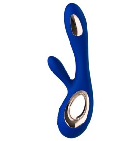 Vibromasseur Soraya Wave 22 x 3.8 cm Bleu nuit- Rabbits Vibrants en stock sur Fun et plaisirs