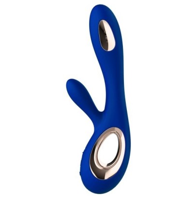 Vibromasseur Soraya Wave 22 x 3.8 cm Bleu nuit- Rabbits Vibrants en stock sur Fun et plaisirs