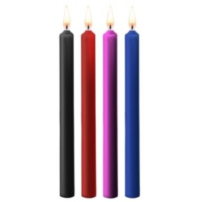 Lot de 4 bougies SM Teasing Wax Multicolore- Bougies en stock sur Fun et plaisirs