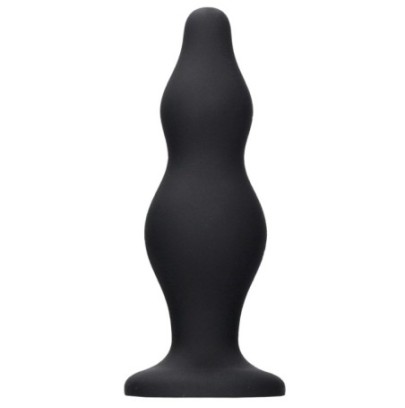 Plug Ouch Bubble 11 x 4cm Noir- PLUG ANAL SILICONE en stock sur Fun et plaisirs