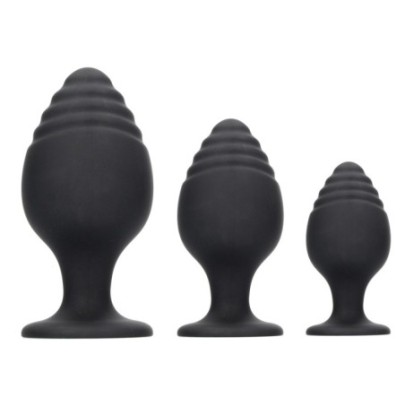 Lot de 3 Plugs Rippled Silicone- Plugs Débutant & Kits en stock sur Fun et plaisirs