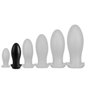 Plug Silicone Saurus Egg M 12 x 5.3cm Noir- PLUG ANAL SILICONE en stock sur Fun et plaisirs