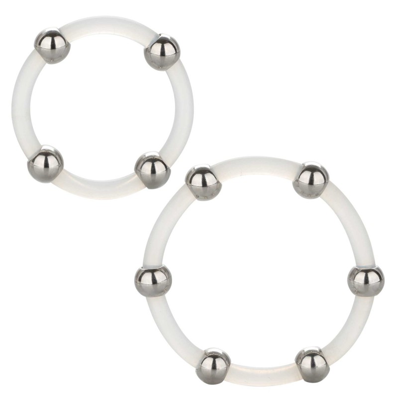 Lot de 2 Cockrings Transparents avec Billes