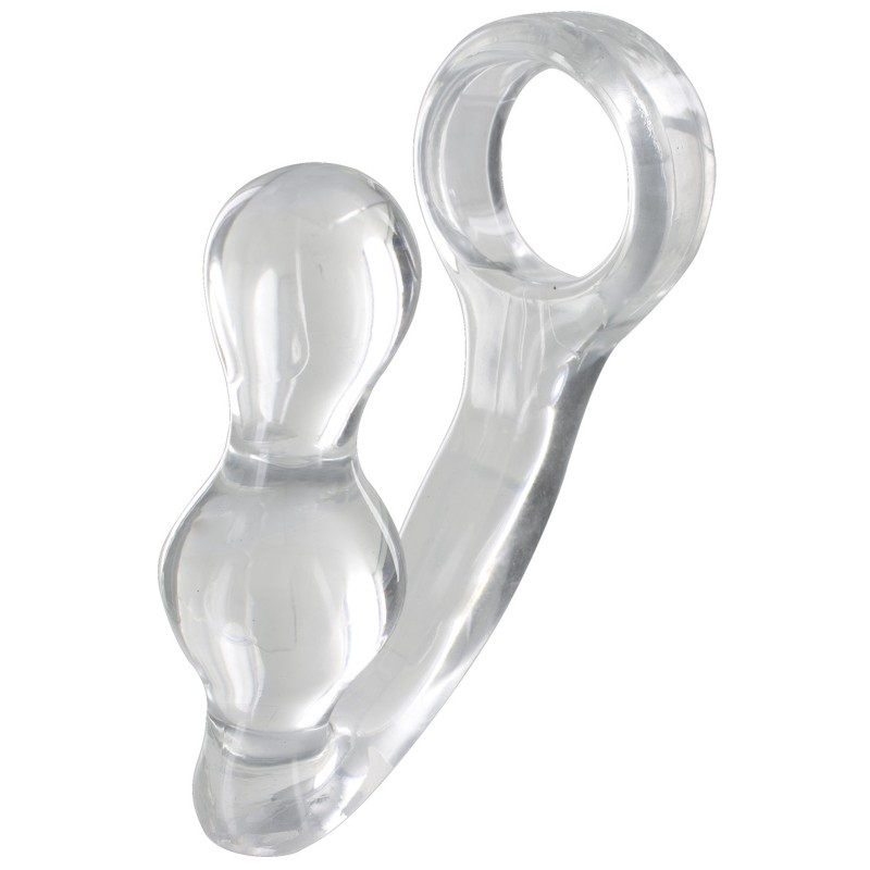 Plug + Cockring Power Duo 9 x 4cm - Anneau 40mm Transparent