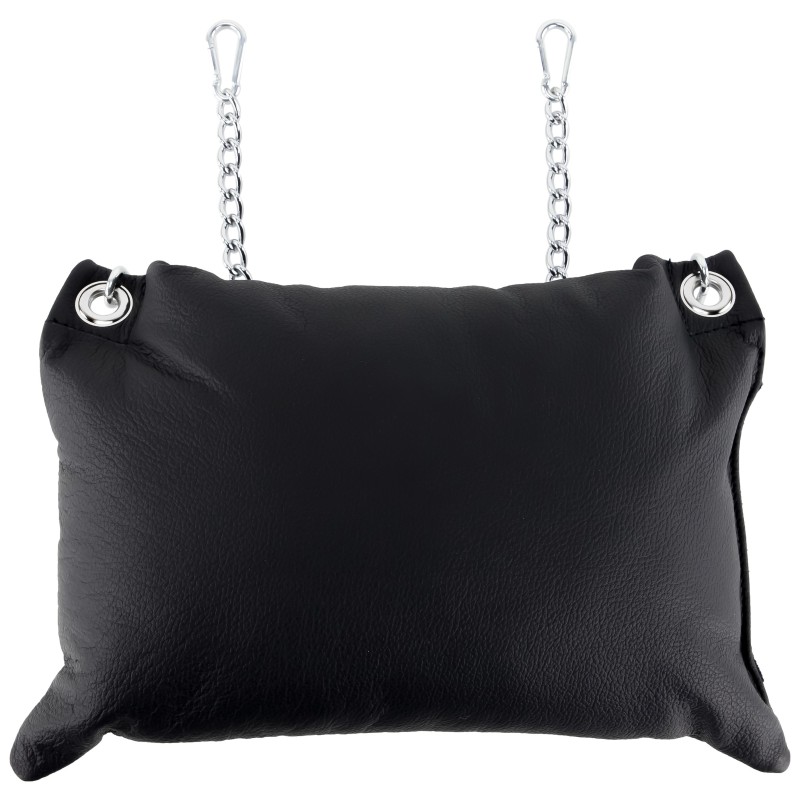 Coussin en cuir 23 x 32cm + Chaînes Noir