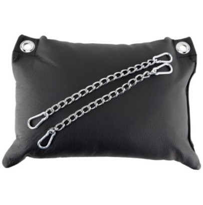 Coussin en cuir 23 x 32cm + Chaînes Noir