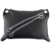 Coussin en cuir 23 x 32cm + Chaînes Noir