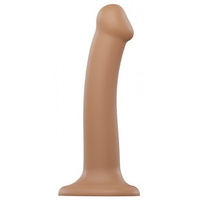 Gode Strap-On-Me Bendable M 16 x 4cm Caramel- GODE EN SILICONE en stock sur Fun et plaisirs