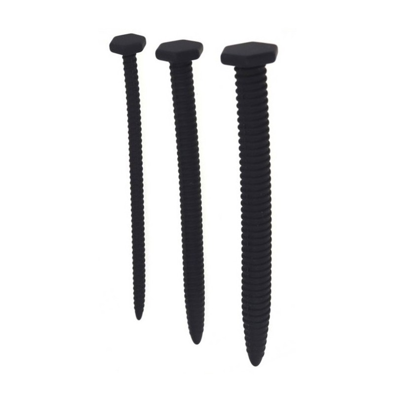 Lot de 3 tiges à urètre silicone 14.5cm - Diamètres 6 à 13mm