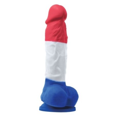 Gode tricolore Small 13.5 x 4cm- GODE EN SILICONE en stock sur Fun et plaisirs