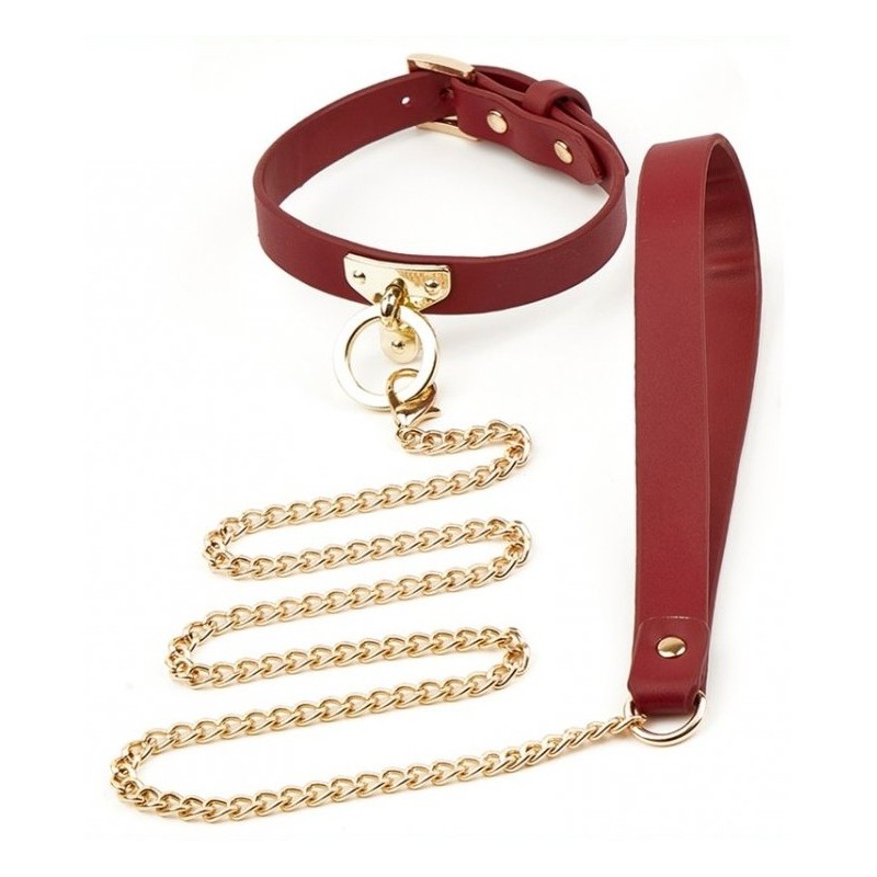 Collier et Laisse Sclave Rouge