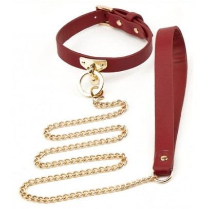 Collier et Laisse Sclave Rouge- Colliers & Laisses en stock sur Fun et plaisirs